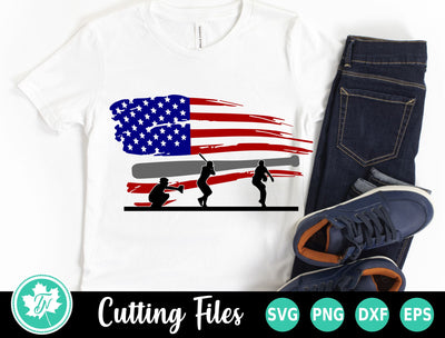 Baseball SVG | Baseball Bat American Flag SVG TrueNorthImagesCA 