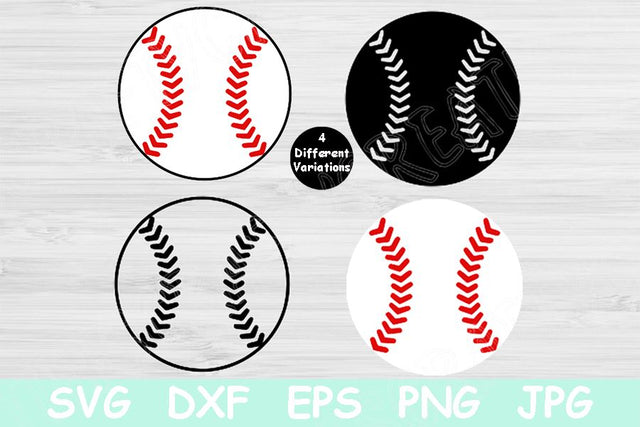 Baseball Svg, Baseball Cut File, Baseball Ball Svg Files for Cricut, Outlined Baseball Png, Softball Svg Digital Download, Sports Vector Dxf SVG TiffsCraftyCreations 