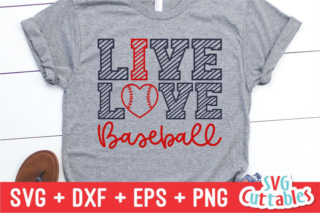 Baseball svg - Baseball Cut File - Live Love Baseball svg - dxf - eps - png - Baseball Heart - Silhouette - Cricut - Digital File SVG Svg Cuttables 