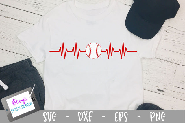 Baseball SVG - Baseball Heartbeat SVG Stacy's Digital Designs 