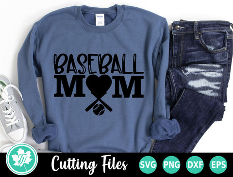 Baseball SVG | Baseball Mom Heart SVG TrueNorthImagesCA 