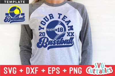 Baseball svg - Baseball Template 0020- svg - eps - dxf - png - Silhouette - Cricut Cut File - Baseball Team - Digital File SVG Svg Cuttables 