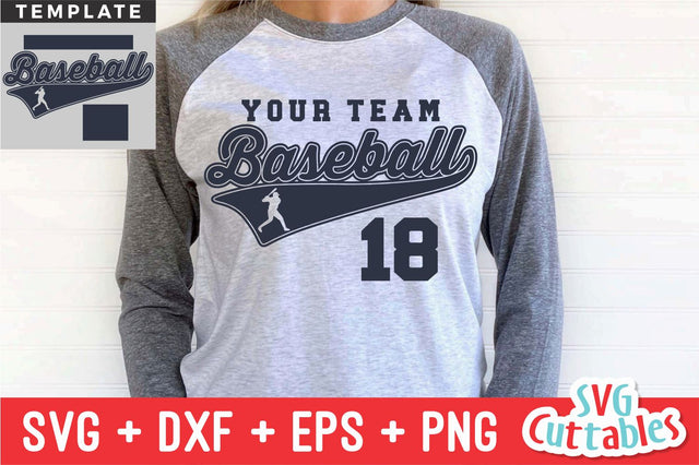Baseball svg - Baseball Template 0043- svg - eps - dxf - png - Silhouette - Cricut Cut File - Baseball Team - Digital File SVG Svg Cuttables 