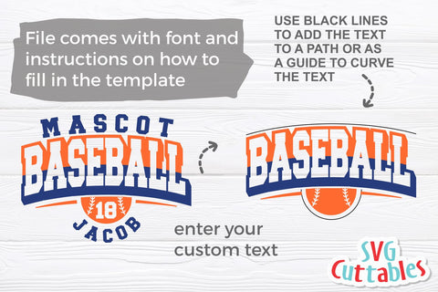 Baseball svg - Baseball Template 0058- svg - eps - dxf - png - Silhouette - Cricut Cut File - Baseball Team - Digital File SVG Svg Cuttables 