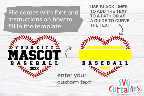 Baseball svg - Baseball Template 0063- svg - eps - dxf - png - Silhouette - Cricut Cut File - Baseball Team - Digital File SVG Svg Cuttables 