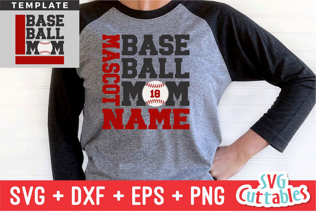 Baseball svg - Baseball Template - svg - eps - dxf - png - Silhouette - Cricut Cut File - 0033 - Baseball Mom - Digital File SVG Svg Cuttables 