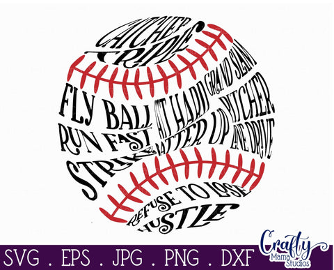 Baseball Svg - Baseball Word Art SVG Crafty Mama Studios 