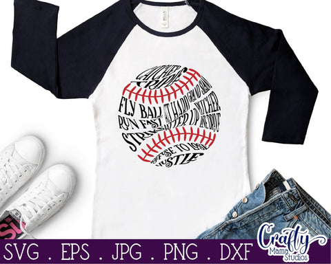 Baseball Svg - Baseball Word Art SVG Crafty Mama Studios 