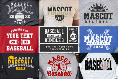 Baseball svg Bundle - Baseball Template Bundle 3 - svg - eps - dxf - png - Silhouette - Cricut Cut File - Baseball Team - Digital File SVG Svg Cuttables 