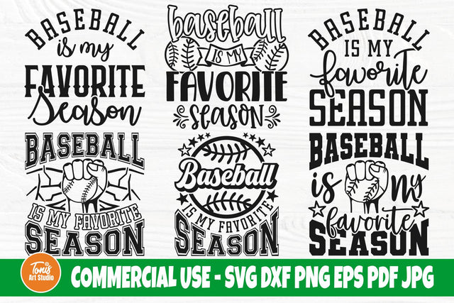 Baseball SVG Bundle, Favorite Season Svg Cut Files, Baseball Mom Shirt Svg, Png SVG TonisArtStudio 