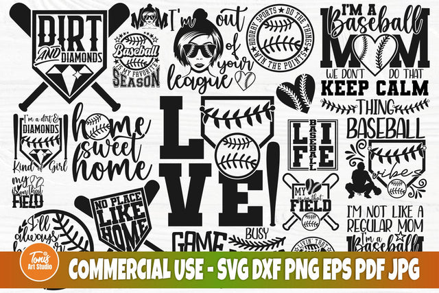 Baseball SVG Cut Files, Baseball Svg Bundle, Baseball Life Svg, Baseball Quote Svg, Baseball Fan, Baseball Shirt Designs, Baseball Mom Svg SVG TonisArtStudio 