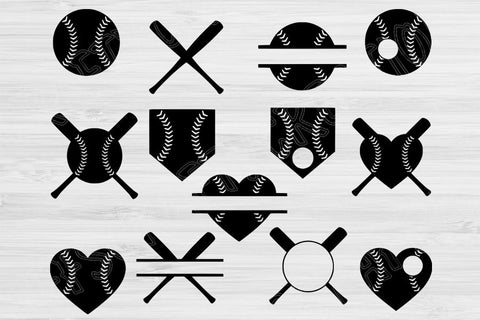 Baseball Svg Designs, Baseball Monogram Svg Files for Cricut, Baseball Bat Svg, Baseball Vector Cut File, Baseball Heart Svg, Softball Svg SVG TiffsCraftyCreations 