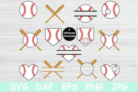 Baseball Svg Designs, Baseball Monogram Svg Files for Cricut, Baseball Bat Svg, Baseball Vector Cut File, Baseball Heart Svg, Softball Svg SVG TiffsCraftyCreations 