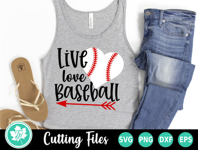 Baseball SVG | Live Love Baseball Heart SVG TrueNorthImagesCA 