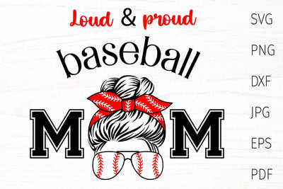 Baseball svg, Loud & proud baseball mom, mom life svg SVG Digital Rainbow Shop 