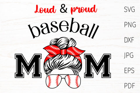 Baseball svg, Loud & proud baseball mom, mom life svg SVG Digital Rainbow Shop 