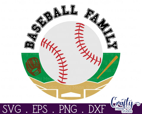 Baseball Svg, Round Sports Sign, Sport Family Door Hanger SVG Crafty Mama Studios 