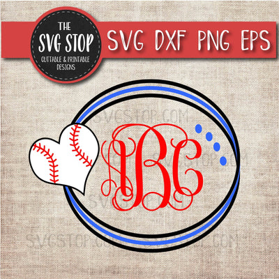 Baseball Teeball Circle Monogram Frame - Sports SVG SVG The SVG Stop 