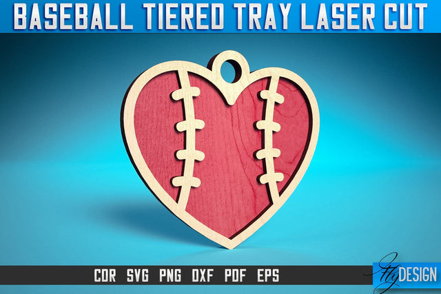 Baseball Tiered Tray Laser Cut SVG | Tiered Tray Laser Cut SVG Design | CNC Files SVG Fly Design 