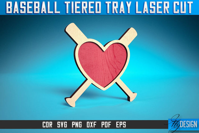 Baseball Tiered Tray Laser Cut SVG | Tiered Tray Laser Cut SVG Design | CNC Files SVG Fly Design 