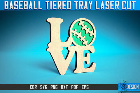 Baseball Tiered Tray Laser Cut SVG | Tiered Tray Laser Cut SVG Design | CNC Files SVG Fly Design 