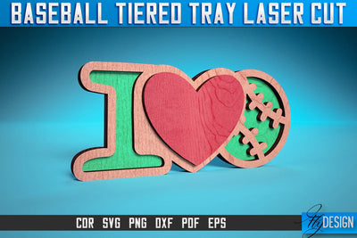 Baseball Tiered Tray Laser Cut SVG | Tiered Tray Laser Cut SVG Design | CNC Files SVG Fly Design 