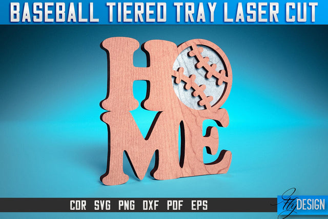 Baseball Tiered Tray Laser Cut SVG | Tiered Tray Laser Cut SVG Design | CNC Files SVG Fly Design 