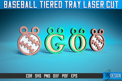 Baseball Tiered Tray Laser Cut SVG | Tiered Tray Laser Cut SVG Design | CNC Files SVG Fly Design 