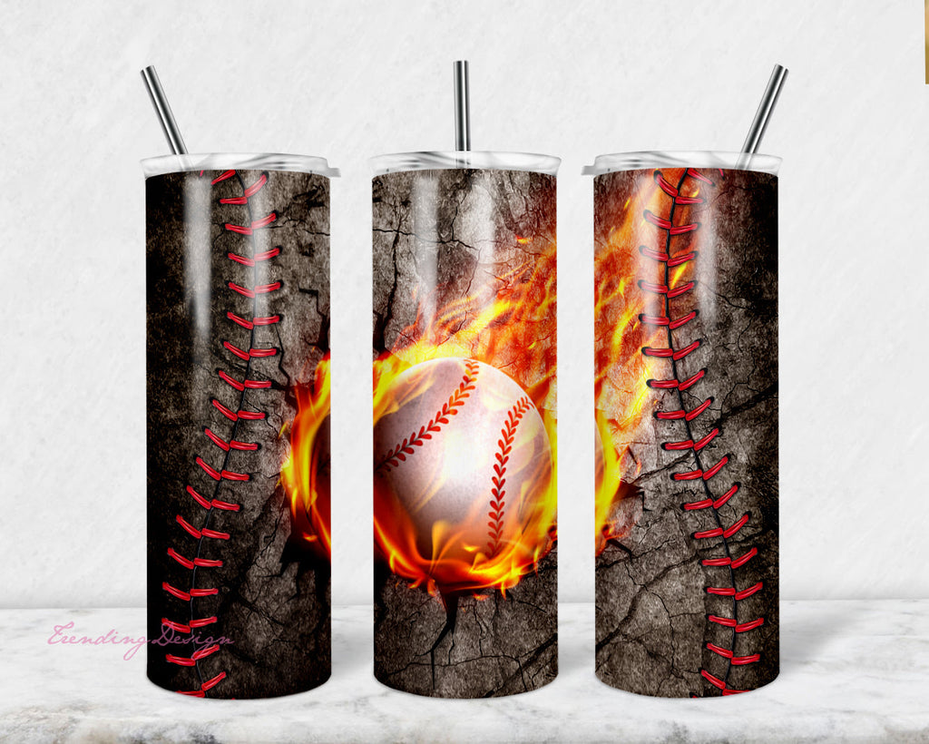 Baseball Tumbler Design, Baseball Leopard Tumbler, 20 Oz. Skinny ...