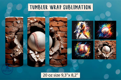 Baseball tumbler wrap | 20 oz tumbler sports bundle Sublimation Olga Boat Design 