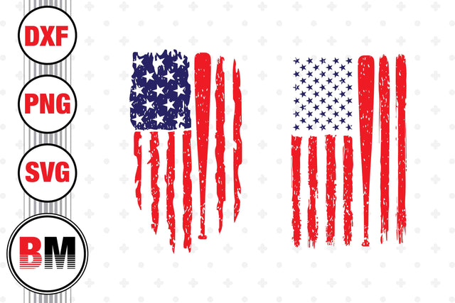 Baseball US Flag SVG, PNG, DXF Files SVG BMDesign 