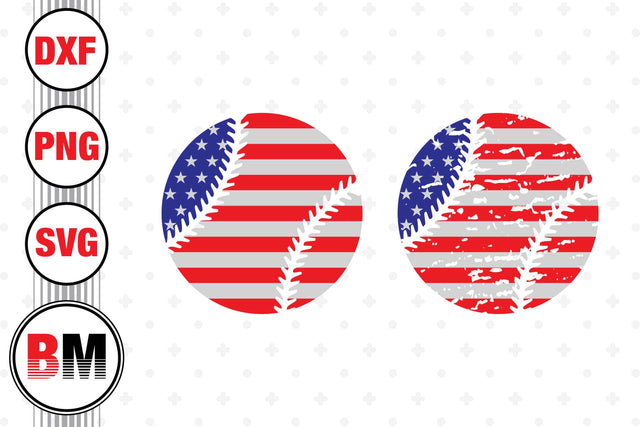 Baseball US Flag SVG, PNG, DXF Files SVG BMDesign 
