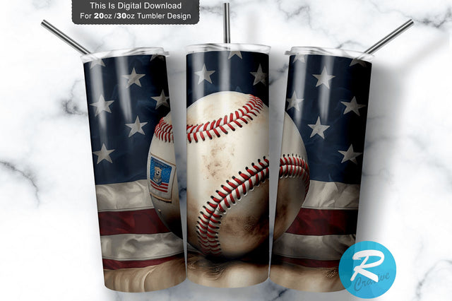 Baseball USA 20 oz / 30 oz Skinny Tumbler Sublimation Regulrcrative 