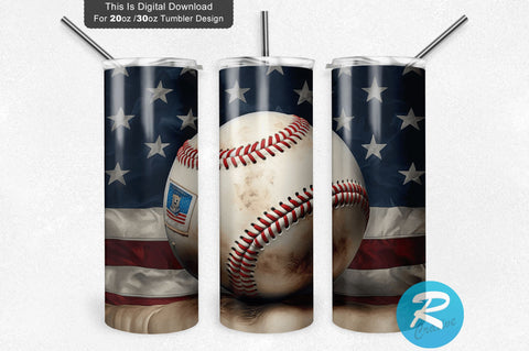 Baseball USA 20 oz / 30 oz Skinny Tumbler Sublimation Regulrcrative 