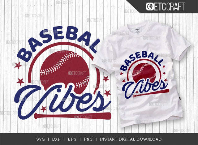 Baseball Vibes SVG Cut File, Baseball Svg, Sports Svg, Baseball Quotes, Baseball Cutting File, TG 01863 SVG ETC Craft 