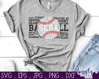 Baseball Word Art - Baseball Svg SVG Crafty Mama Studios 
