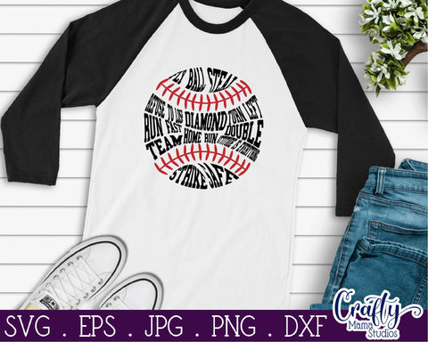 Baseball Words Svg SVG Crafty Mama Studios 