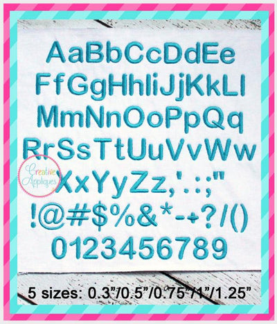 Basic Embroidery Font Font Creative Appliques 