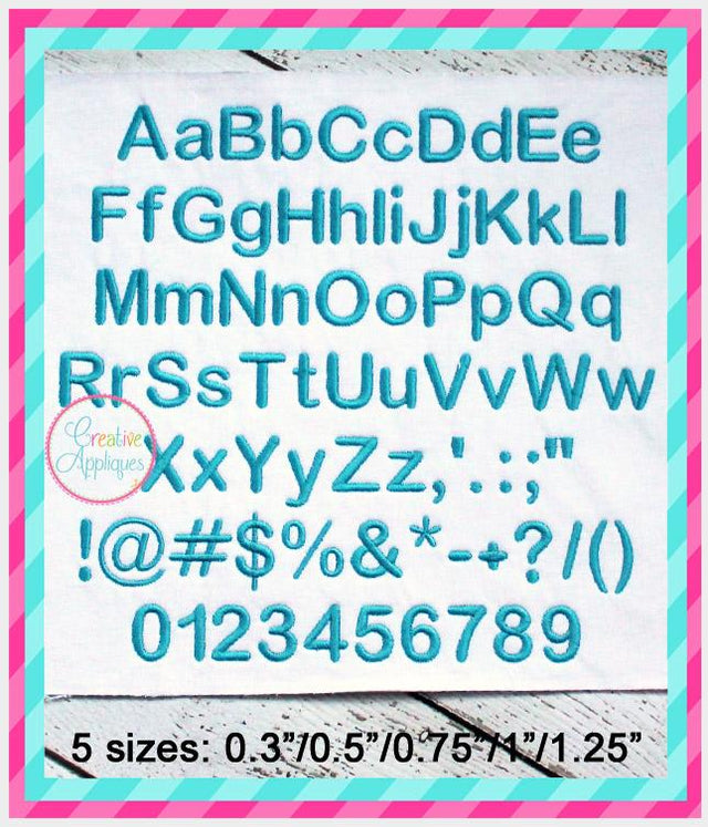 Basic Embroidery Font Font Creative Appliques 