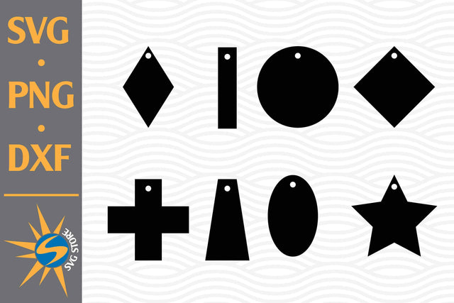 Basic Shape Earring SVG, PNG, DXF Digital Files Include SVG SVGStoreShop 