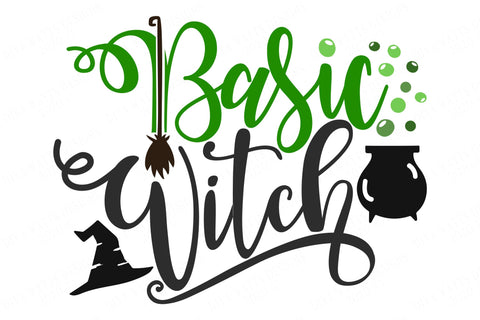 Basic Witch | Halloween Cutting File | Shirt Sign Design | Autumn & Fall | SVG DXF and more! SVG Diva Watts Designs 