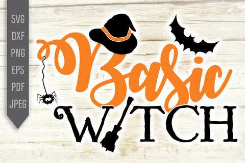 Basic Witch Halloween Funny Svg. Mom Halloween Svg. Cute Broom Bat Halloween. Svg, Dxf, Eps, Png, Jpg, Pdf files for Cricut, Silhouette SVG Mint And Beer Creations 