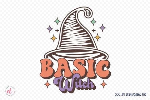 Basic Witch PNG - Retro Halloween Sublimation Sublimation CraftLabSVG 