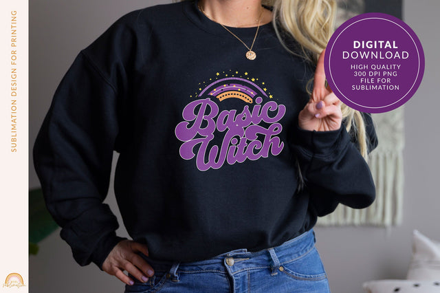 Basic Witch Sublimation for Halloween With a Rainbow HM Sublimation Pixel Sublimation 