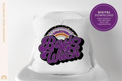 Basic Witch Sublimation for Halloween With a Rainbow HM Sublimation Pixel Sublimation 