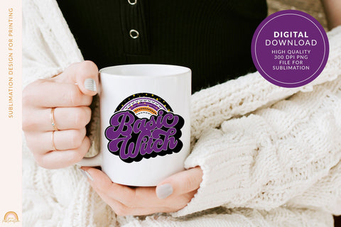 Basic Witch Sublimation for Halloween With a Rainbow HM Sublimation Pixel Sublimation 