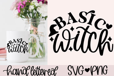 Basic witch svg, halloween svg, basic season svg, witch hat svg, funny witch svg, halloween shirt svg, fall tshirt svg, hand lettered svg SVG AnitaAlyiaLettering 