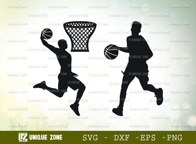 Basket Ball Player SVG Monogram, Sports Ball Svg, Basket Ball With Basket, Basket Ball Love Shape, Basket Ball Player Svg, Basketball Goal Svg, SVG Unique Zone 