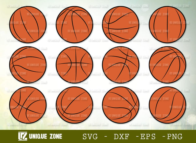 Basket Ball SVG Bundle, Ball Silhouette, Sports Ball Svg, Basket Ball Mom Svg, Football Svg, SVG Unique Zone 