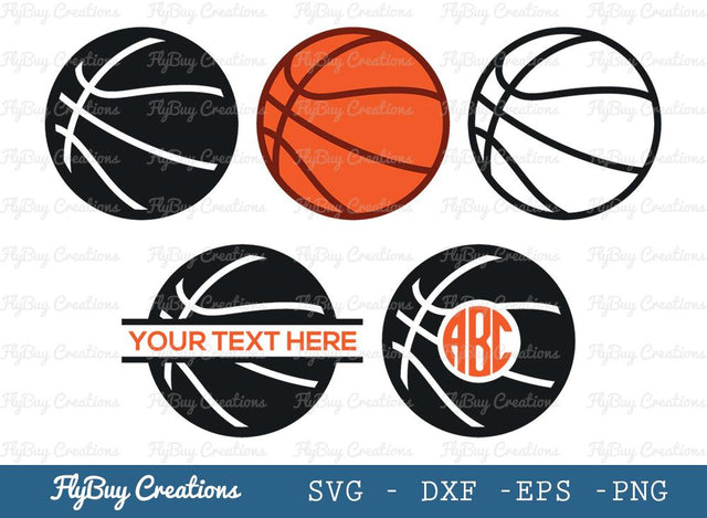 Basket Ball Svg Cut File| Sports Ball | Split Monogram | Circle Monogram | Basket Ball Svg | Basket Ball Silhouette | Basket Ball Outline SVG ETC Craft 